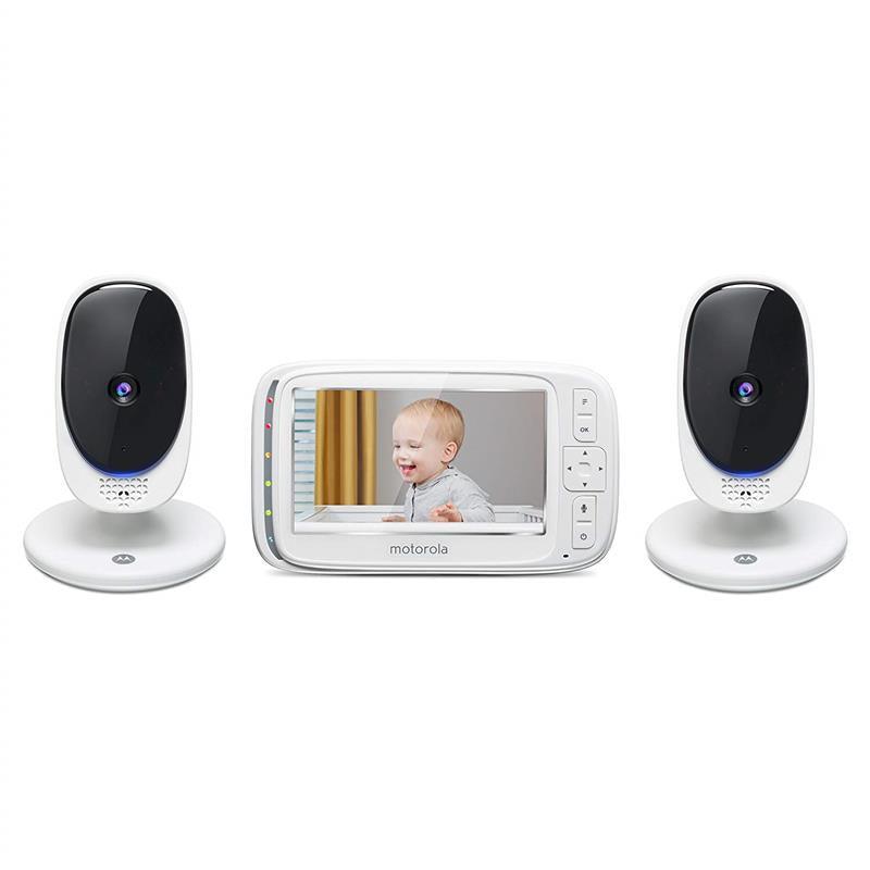 Motorola Comfort50-2 Video Baby Monitor 5 LCD 2 Cameras, White Image 1
