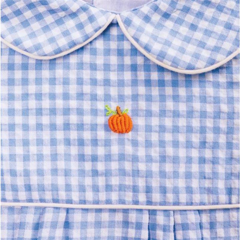 Mud Pie - Baby Blue Gingham Pumpkin Bubble  Image 2