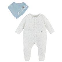 Mud Pie - Baby Boy Blue Dot Sleeper & Cutie Bib Set Image 1