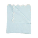 Mud Pie - Baby Boy Blue Scallop Chenille Blanket Image 1