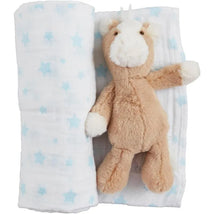 Mud Pie - Baby Boy Blue Star Swaddle & Rattle Set Image 2