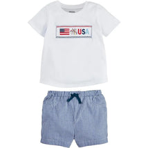 Mud Pie - Baby Boy Flag Smocked Short Set Image 1