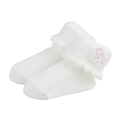 Mud Pie - Baby Girl Bow Foldover Socks 0/12M Image 1