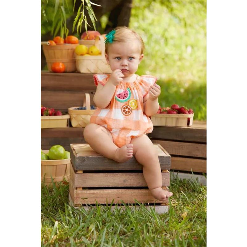 Mud Pie - Baby Girl Check Fruit Bubble Image 2