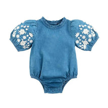 Mud Pie - Baby Girl Embroidered Denim Bubble Image 1