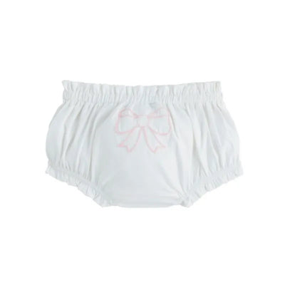 Mud Pie - Baby Girl Ivory Boucle Bow Diaper Cover  Image 1