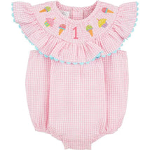 Mud Pie - Baby Girl One Smocked Bubble, Pink Image 1