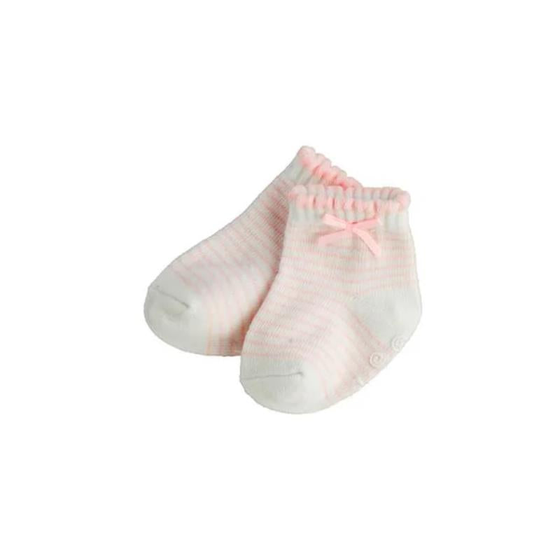 Mud Pie - Baby Girl Pink Baby Socks, Stripe Pink Image 1