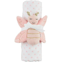 Mud Pie - Baby Girl Pink Dot Swaddle & Rattle Set Image 1