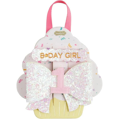 Mud Pie - Baby Girl Pink One Birthday Hair Clips Image 1