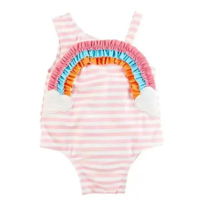 Mud Pie - Baby Girl Rainbow Applique Swimsuit Image 1
