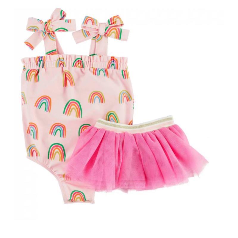 Mud Pie - Baby Girl Rainbow Swimsuit & Tutu Set Image 1