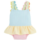 Mud Pie - Baby Girl Seersucker Ric-Rac Swimsuit Image 1