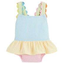 Mud Pie - Baby Girl Seersucker Ric-Rac Swimsuit Image 1
