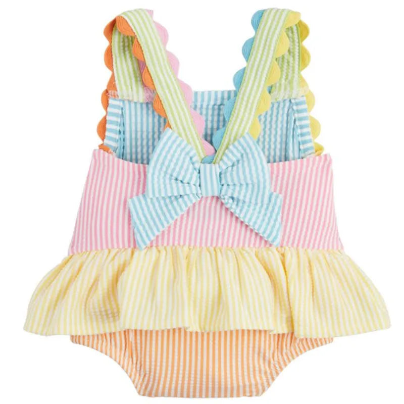 Mud Pie - Baby Girl Seersucker Ric-Rac Swimsuit Image 3