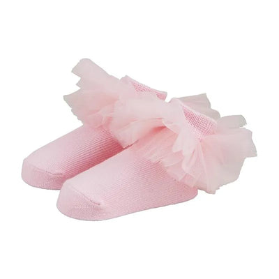 Mud Pie - Baby Girl Solid Pink Tutu Sock 0/12M Image 1