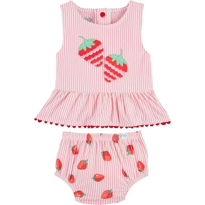 Mud Pie - Baby Girl Strawberry Two-Piece Swimsuit  Image 1