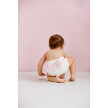 Mud Pie - Baby Girl White Bow Diaper Cover Image 2