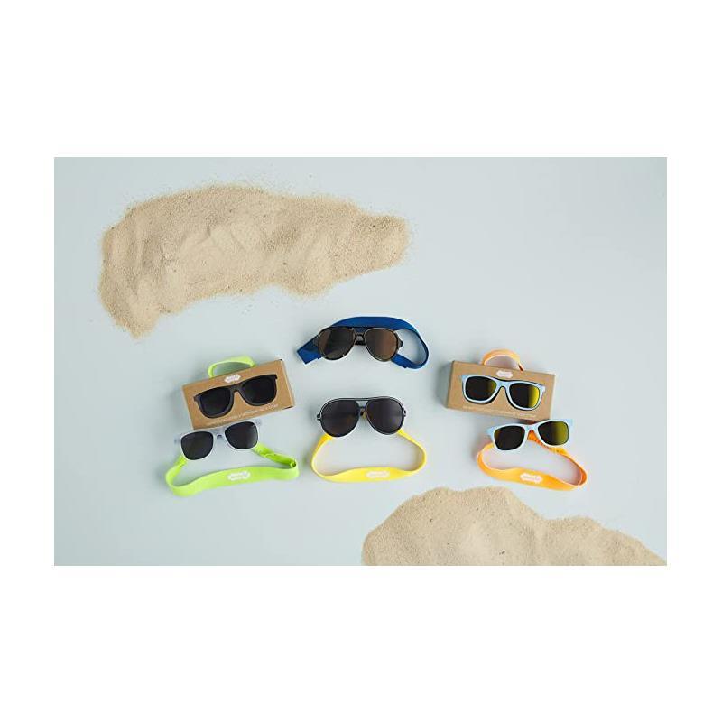 Mud Pie Baby Navy Aviator Boy Sunglasses with Strap Image 4