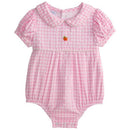 Mud Pie - Baby Pink Gingham Pumpkin Bubble Image 1