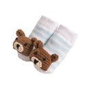 Mud Pie Bear Crochet Rattle Toe Socks, 0/6M
