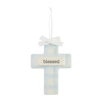 Mud Pie - Blue Blessed Keepsake Cross Image 1