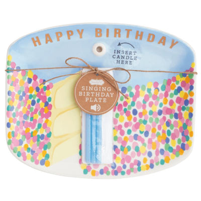 Mud Pie Blue Musical Birthday Cake Plate Set Image 1