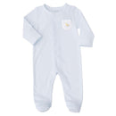 Mud Pie Blue Striped French Knot Duck Footed Sleeper Image 1