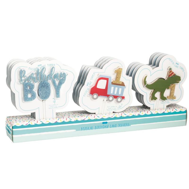 Mud Pie Boy Musical Birthday Cake Toppers, Boy