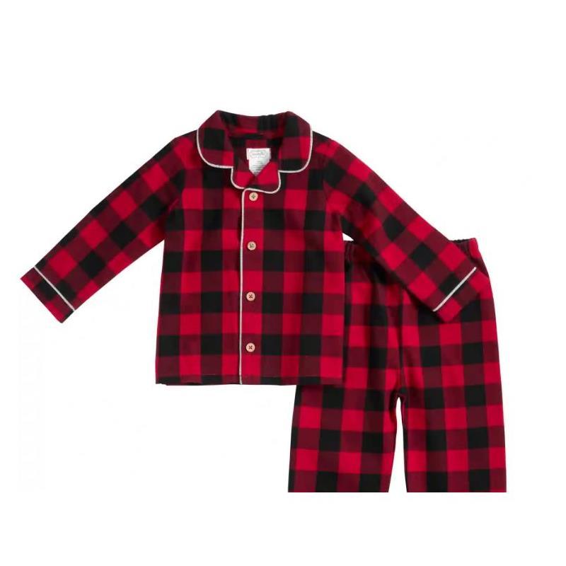 Mud Pie - Buffalo Check 2 Pc Pajamas, Red/Black Image 1