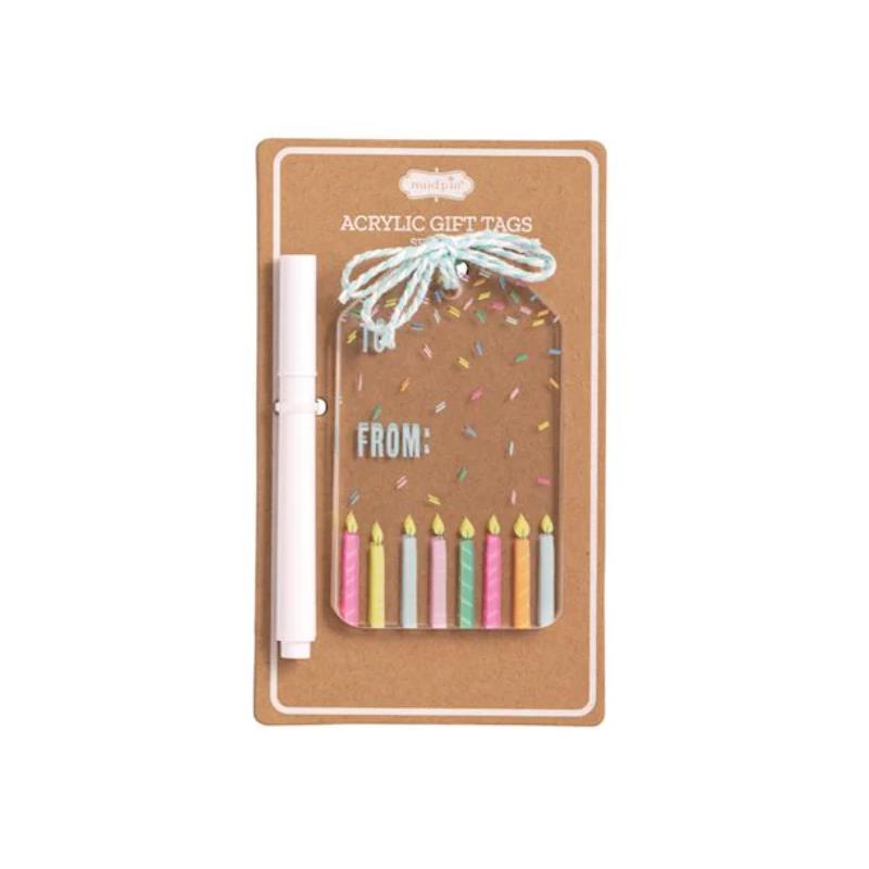 Mud Pie Candles Acrylic Birthday Tag Sets | MacroBaby