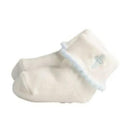 Mud Pie Cross Foldover Sock 0-6M, Blue Cross/White