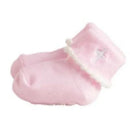 Mud Pie Cross Foldover Sock 0-6M, White Cross/Pink