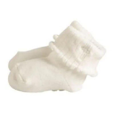 Mud Pie Cross Foldover Sock 0-6M, White Cross/White
