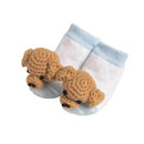 Mud Pie Dog Crochet Rattle Toe Socks, 0/6M