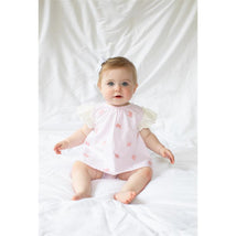 Mud Pie - Embroidered Pink Bow Pinafore Set Image 2