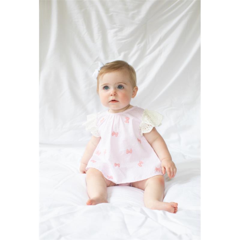Mud Pie - Embroidered Pink Bow Pinafore Set Image 4