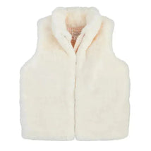 Mud Pie - Faux Fur Zip Vest, Ivory Image 1