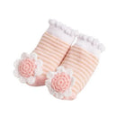 Mud Pie Flower Crochet Rattle Toe Socks, 0/6M