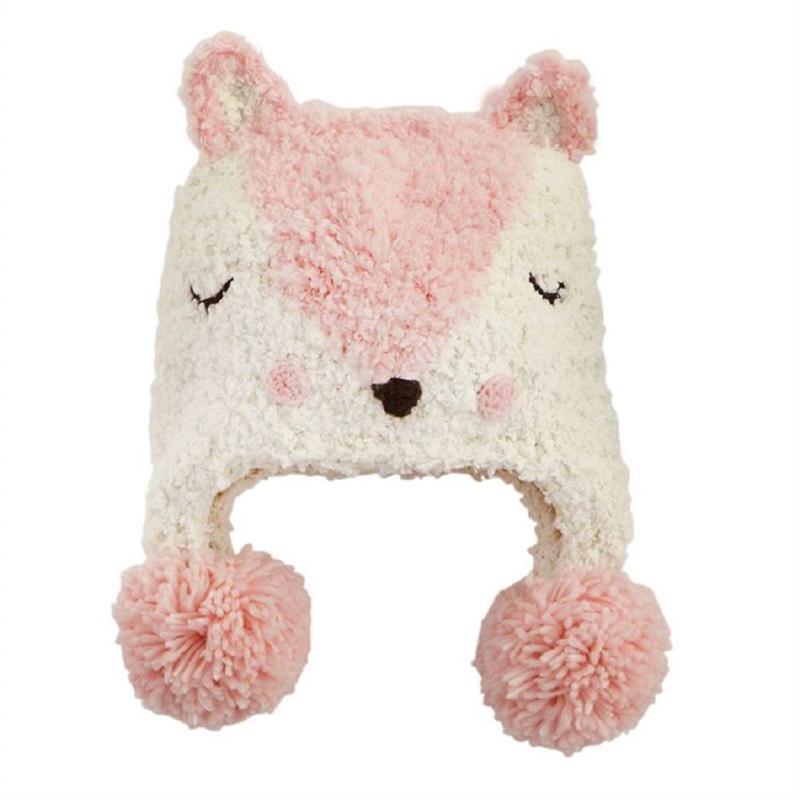 Mud Pie - Fox Knitted Hat, Pink Image 1