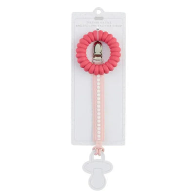 Mud Pie - Hot Pink Pacy Strap & Teether Set Image 1