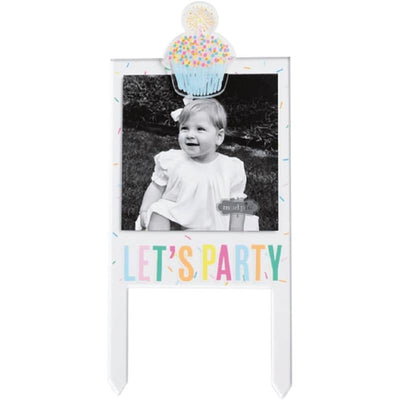 Mud Pie Lets Party Frame Cake Topper Image 1