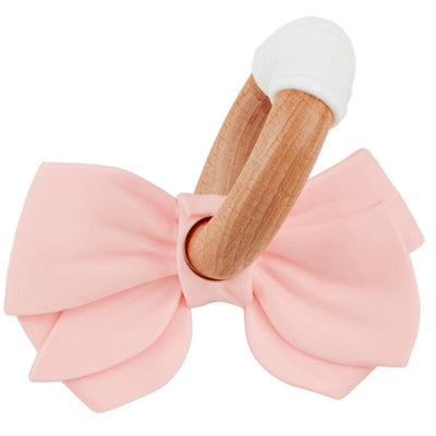 Mud Pie Pink Bow Silicone Ring Teether Image 1