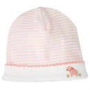 Mud Pie Pink Striped French Knot Lamb Cap Image 1