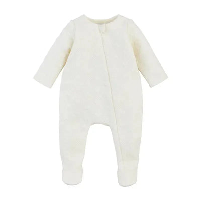 Mud Pie - Quilted Heart Sleeper, Ivory, 3-6 Months Image 1