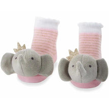 Mud Pie - Rattle Princess Elephant Baby Socks, 0/12M Image 1