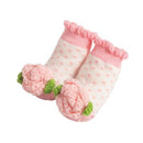Mud Pie Rose Crochet Rattle Toe Socks, 0/6M
