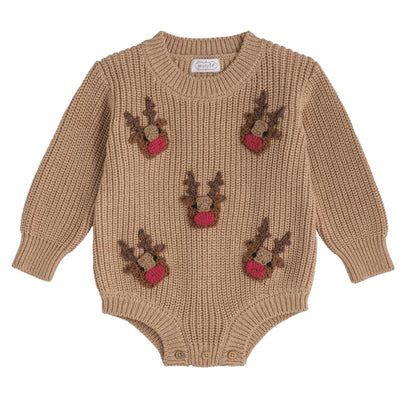Mud Pie Scattered Reindeer Sweater Bubble