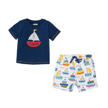 Mud Pie Shirt and Short Set Boys - Sailboat Image 1