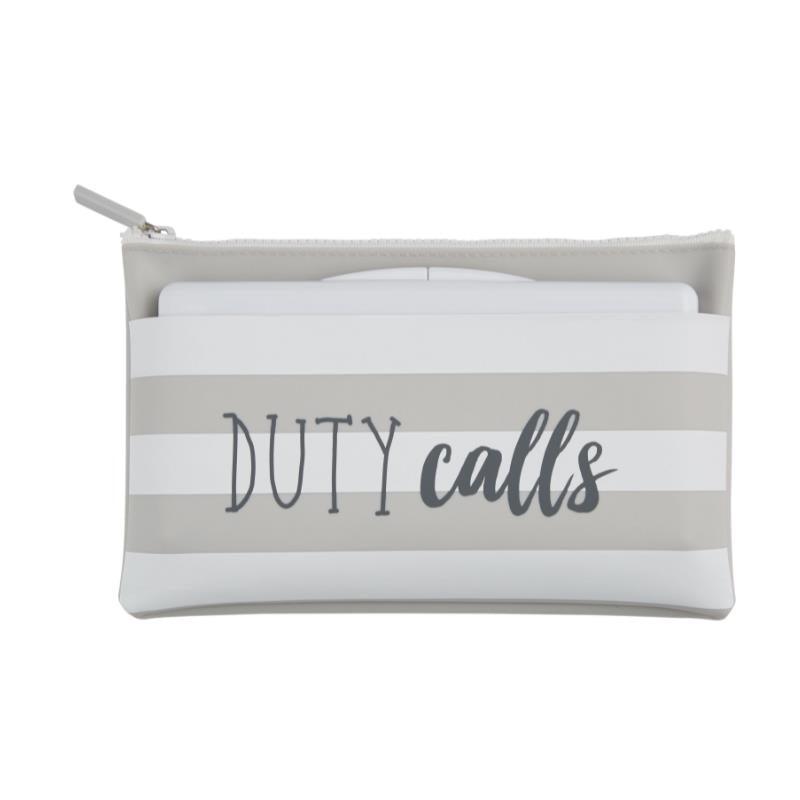Mud Pie Silicone Wipe Bags - Grey Duty Calls Image 1